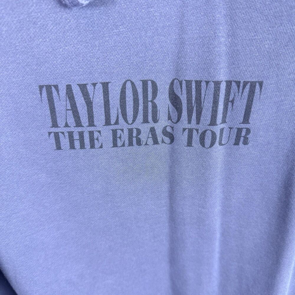 Taylor Swift The Eras Tour Hoodie Women L 2023-2024 Official Blue Gray Pullover - Picture 3 of 9